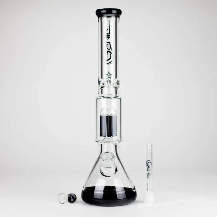 Genie - 17.5" 10-Arm 9mm Coloured Bottom Glass Bong