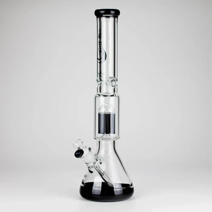Genie - 17.5" 10-Arm 9mm Coloured Bottom Glass Bong