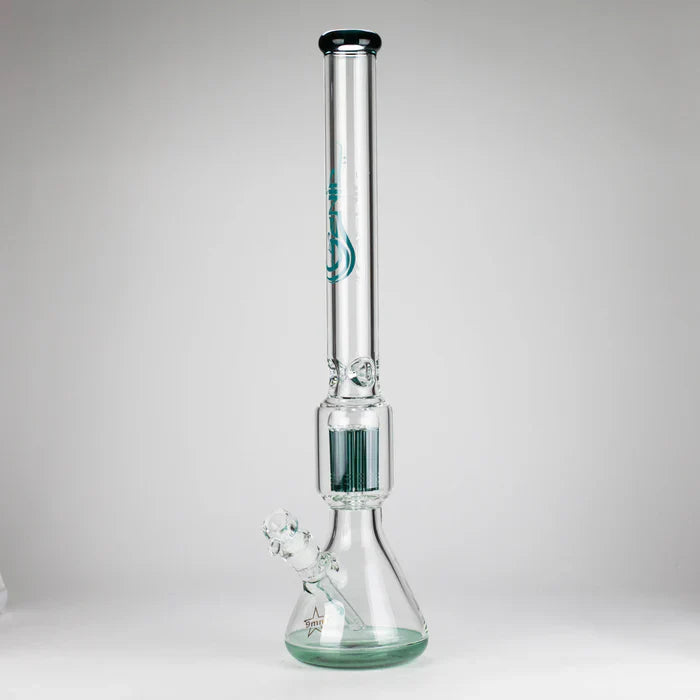 Genie - 17.5" 10-Arm 9mm Coloured Bottom Glass Bong