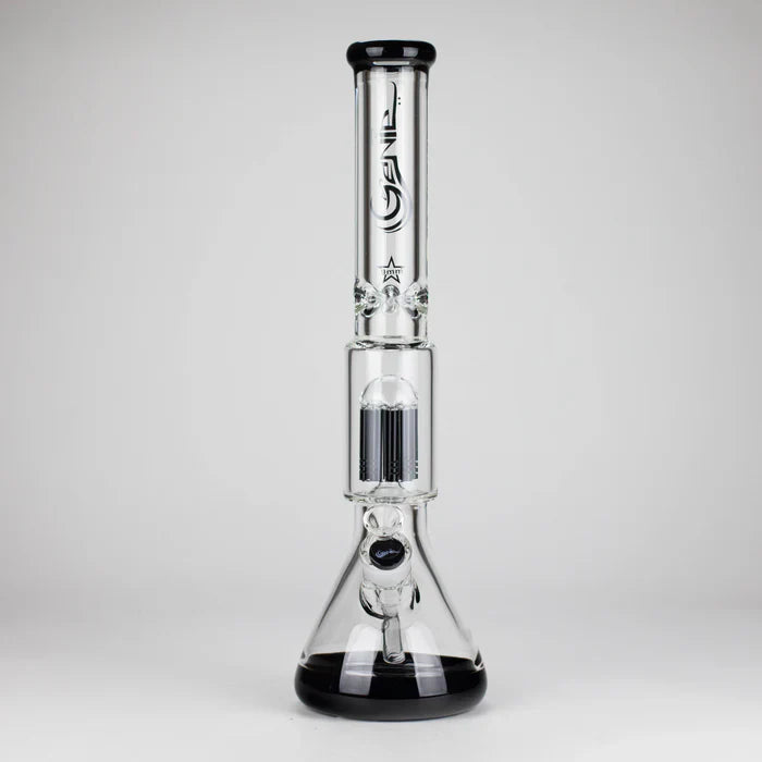Genie - 17.5" 10-Arm 9mm Coloured Bottom Glass Bong