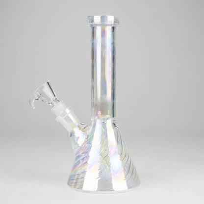8" Shiny Beaker Bong w/ Ribbed Base