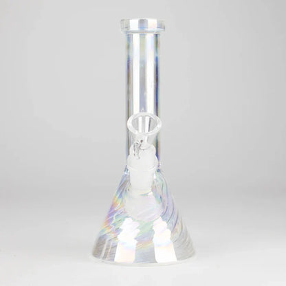 8" Shiny Beaker Bong w/ Ribbed Base