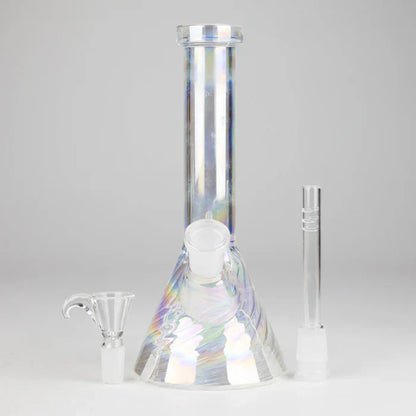 8" Shiny Beaker Bong w/ Ribbed Base