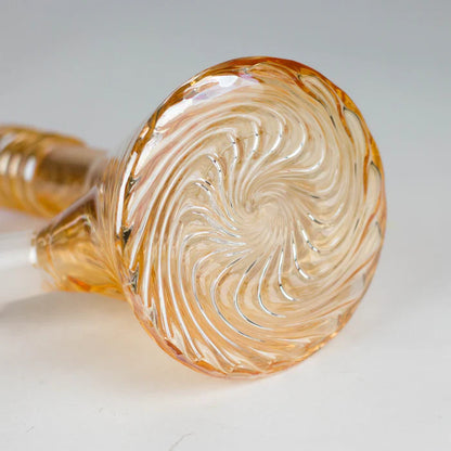 8" Shiny 6-Rings Beaker Bong w/ Handle Slide