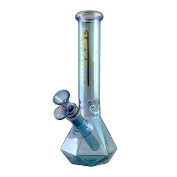10" Geometric Hexagon Electroplated Glass Bong