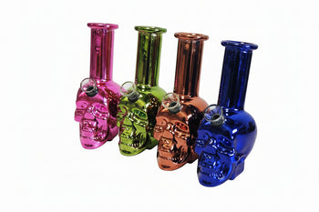 6" Chrome Reaper - Skull Edition Glass Bong