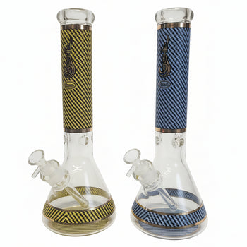 Bong bécher en verre à motif mosaïque de 14 po de 9 mm