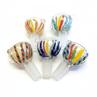 14mm Glass Swirl & Stripe Bowl