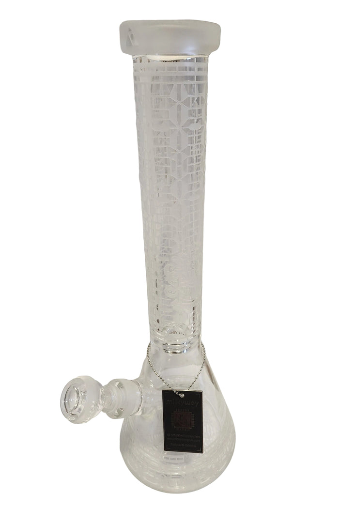 Bong en verre obtus de 16 pouces avec bécher en verre Milkyway
