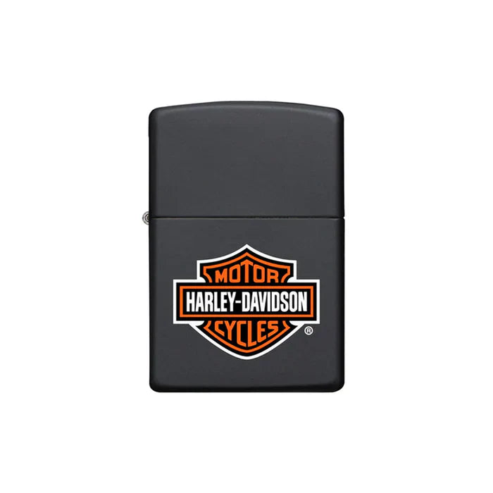 Zippo Lighter - Black Matte Harley Davidson Logo