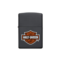 Zippo Lighter - Black Matte Harley Davidson Logo