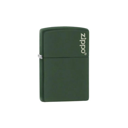 Zippo Lighter - Deep Green Matte Zippo Logo