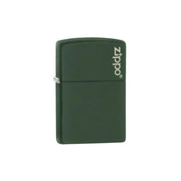 Zippo Lighter - Deep Green Matte Zippo Logo