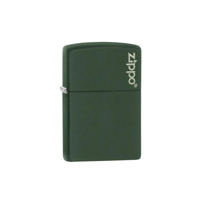 Zippo Lighter - Deep Green Matte Zippo Logo