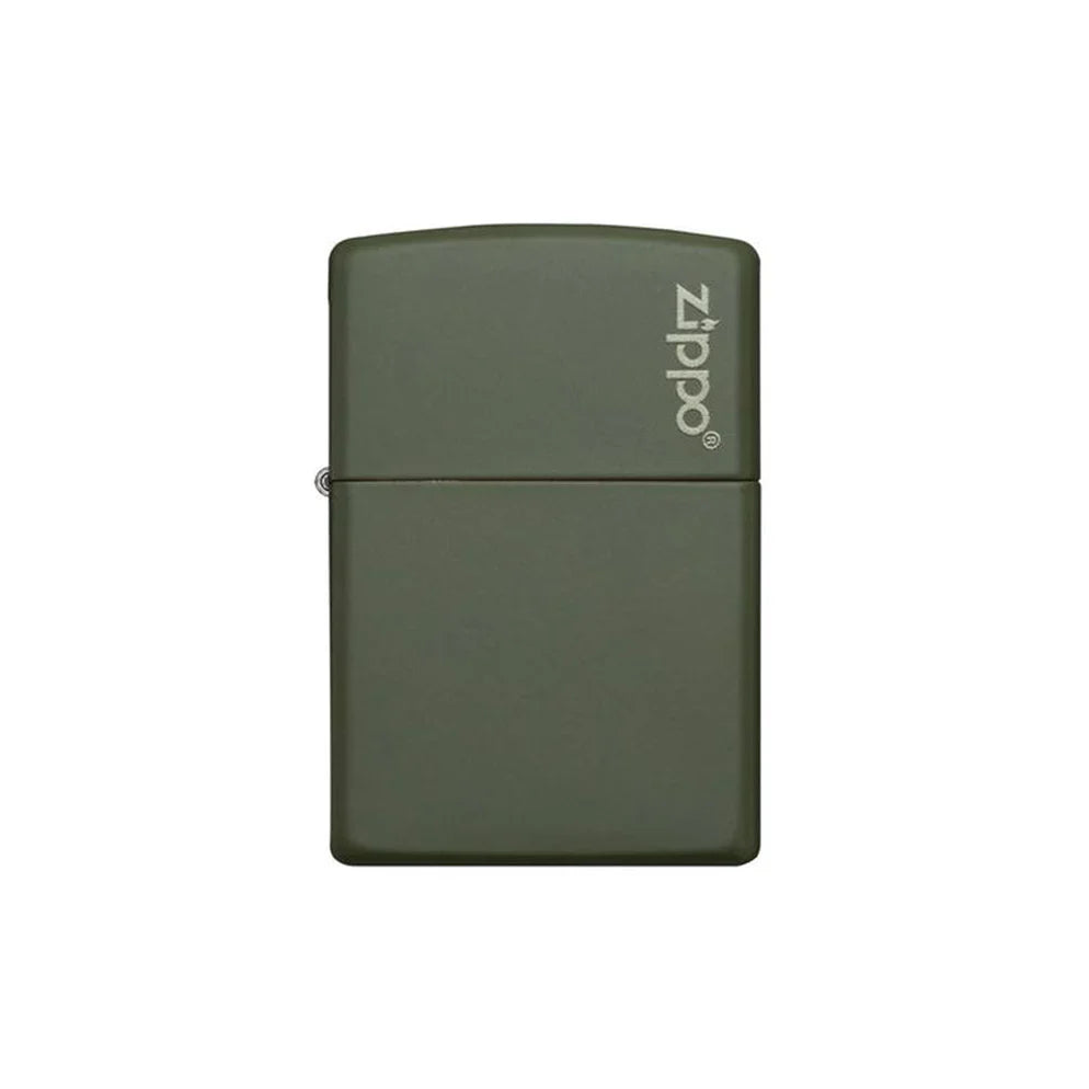 Zippo Lighter - Deep Green Matte Zippo Logo
