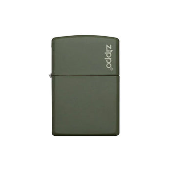 Zippo Lighter - Deep Green Matte Zippo Logo