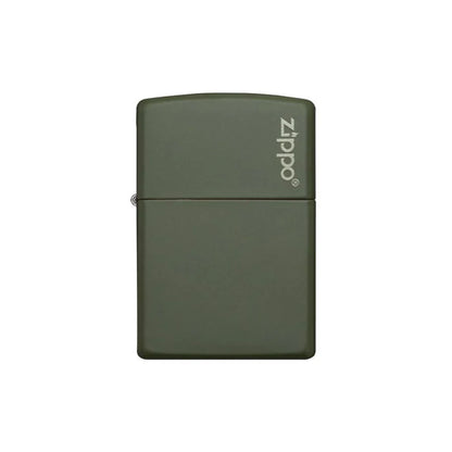 Zippo Lighter - Deep Green Matte Zippo Logo