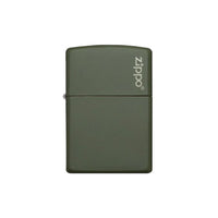 Zippo Lighter - Deep Green Matte Zippo Logo