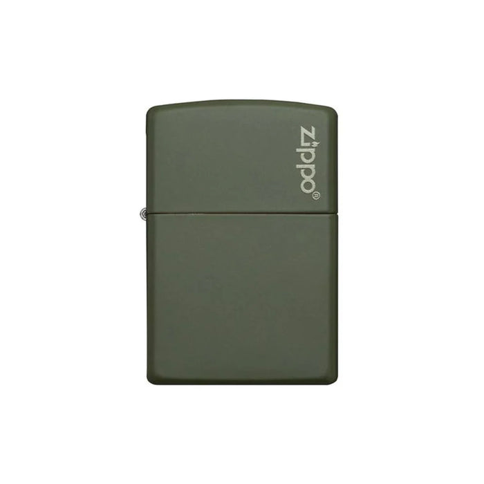 Zippo Lighter - Deep Green Matte Zippo Logo