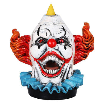 Scary Clown Polyresin Backflow Incense Burner 5"