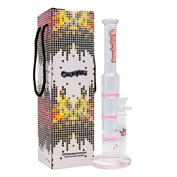 GanjaVibes 11" Triple Honeycomb Percolator Glass Bong
