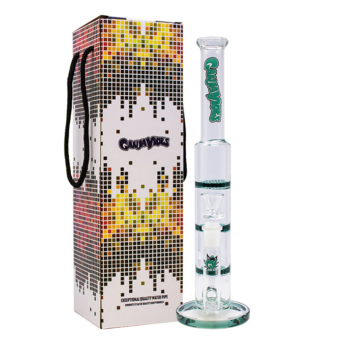 GanjaVibes 11" Triple Honeycomb Percolator Glass Bong