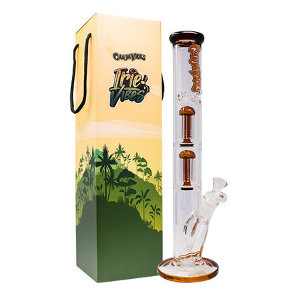 GanjaVibes 17" Double Tree Percolator Glass Bong