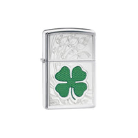 Zippo Lighter - High Polish Chrome Clover