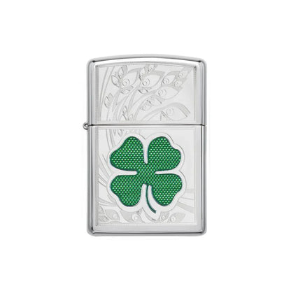Zippo Lighter - High Polish Chrome Clover
