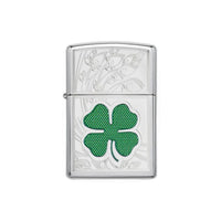 Zippo Lighter - High Polish Chrome Clover