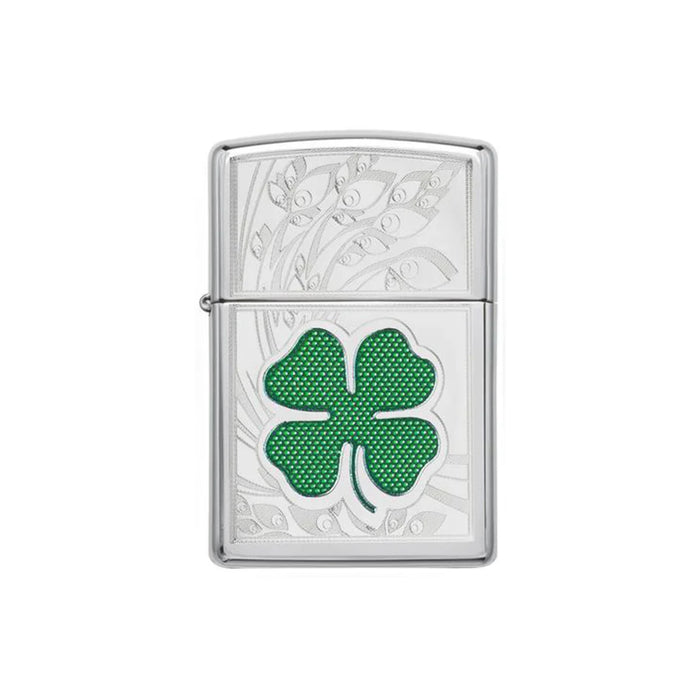 Zippo Lighter - High Polish Chrome Clover
