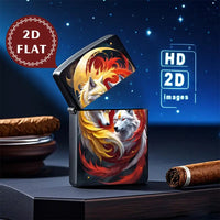 2D Flat Fantasy Wolves Yin-Yang Lighter Shell