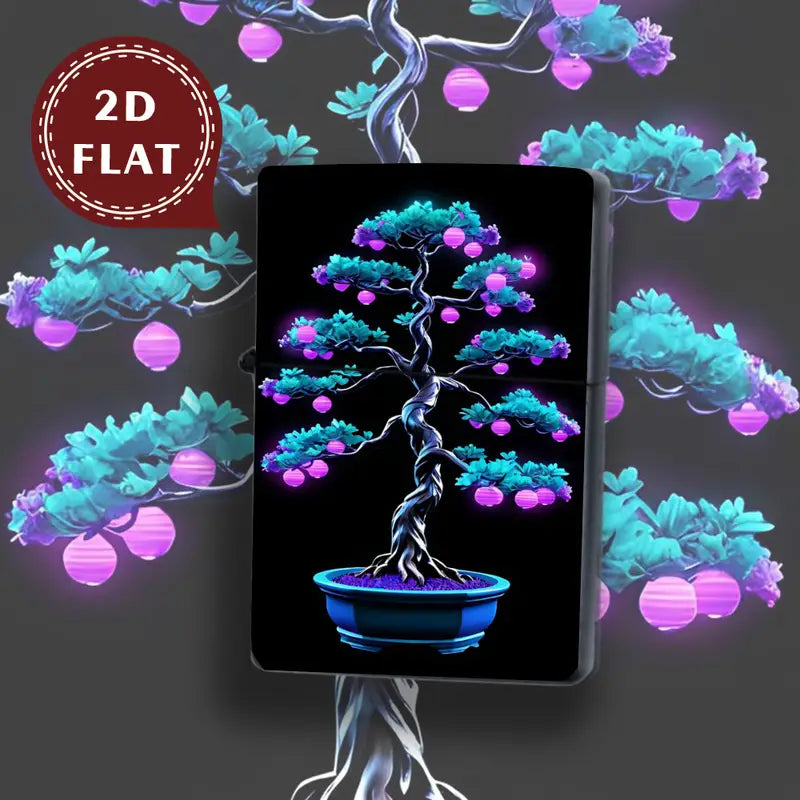 2D Flat Bonsai Pattern Design Retro Fashion Lighter Shell