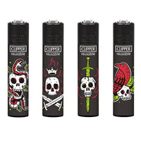 Clipper Lighter - Tattoo Skulls