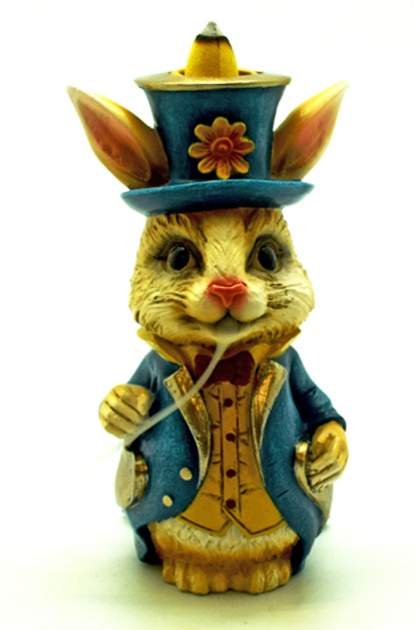Alice in Wonderland Rabbit Backflow Cone Incense Burner 6.25”