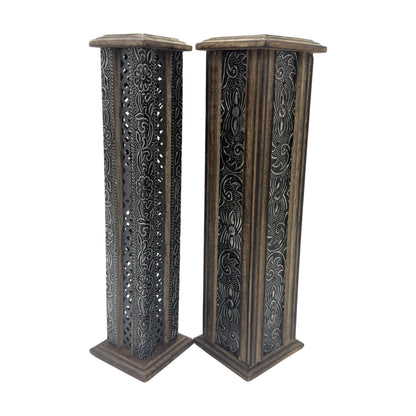 ZenN - Wooden Metal Incense Stick & Cone Burner Tower