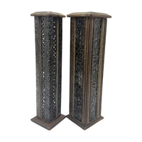 ZenN - Wooden Metal Incense Stick & Cone Burner Tower