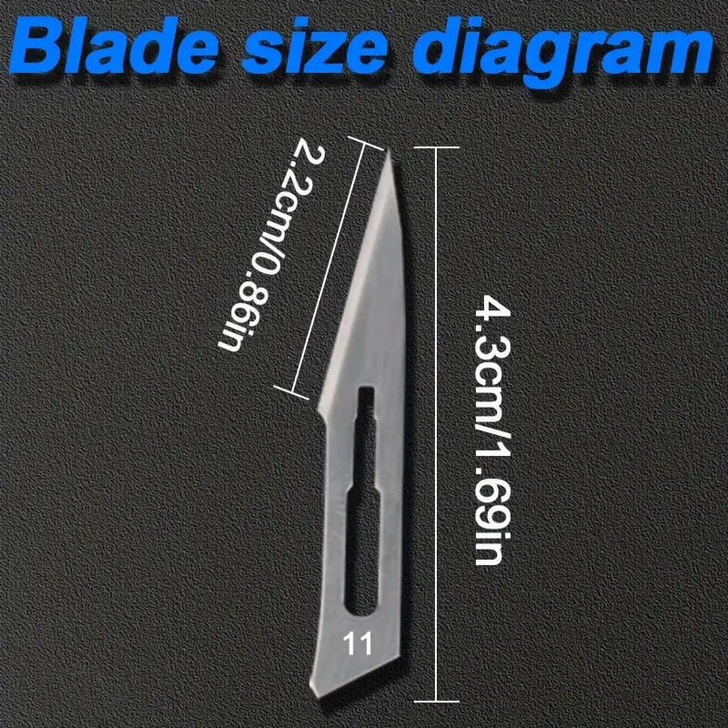 100pcs Carbon Steel No. 11 Special Sharp Blade