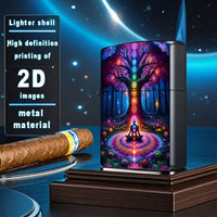 Vibrant Chakra Meditation Forest Art Aluminum Lighter Shell