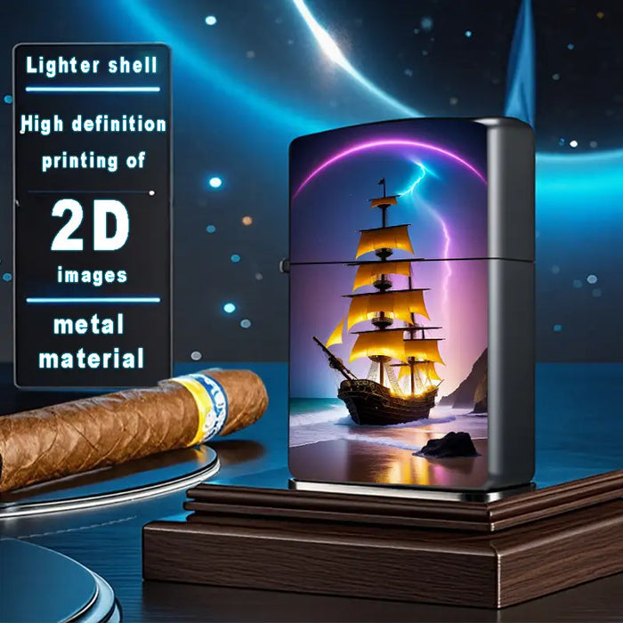 2D Glowing Sails Ship Lighter Shell