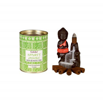 Goloka Backflow Cones - Nature's Jasmine Backflow Incense 24 Cones