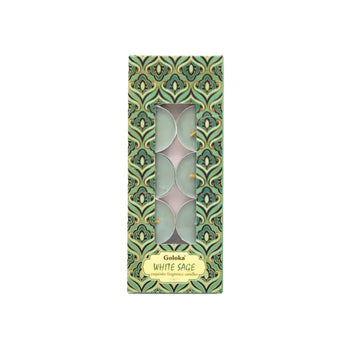 Goloka - White Sage 10pk, 11g Tea Light Candle