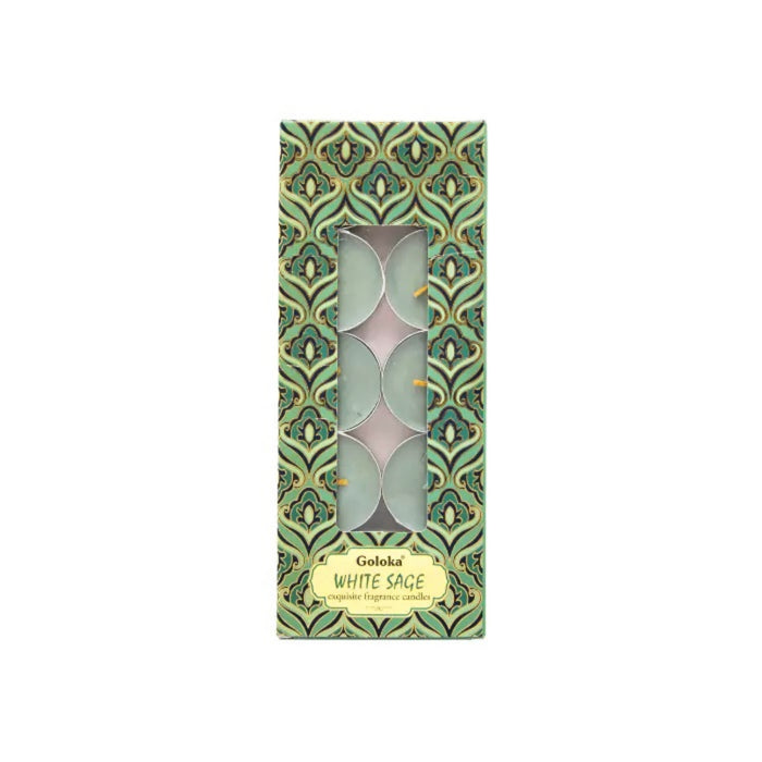 Goloka - White Sage 10pk, 11g Tea Light Candle