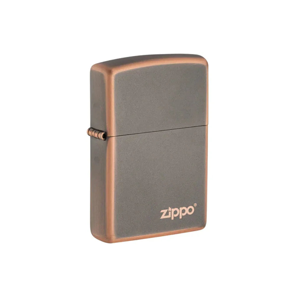 Zippo Lighter -  Rustic Bronze Zippo Logo