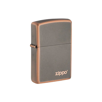 Zippo Lighter -  Rustic Bronze Zippo Logo