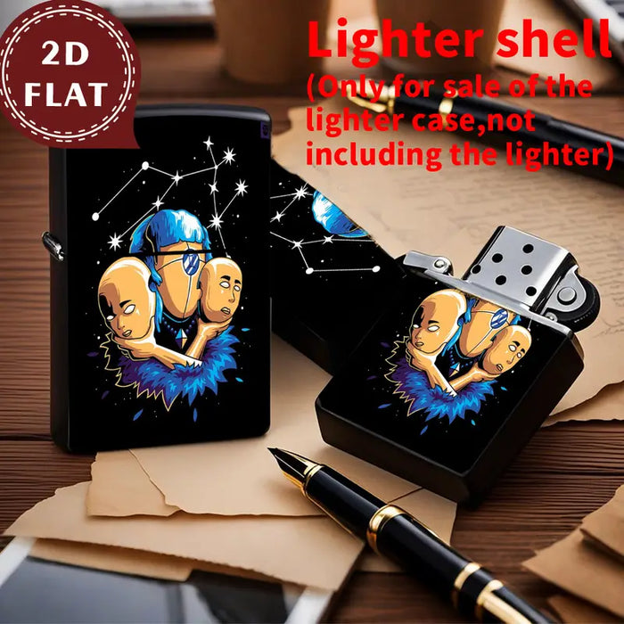 2D Retro Cosmic Elements Abstract Human Figures Lighter Shell
