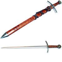 23″ Brown Lionheart Crusader Sword w/ Studded Crossguard