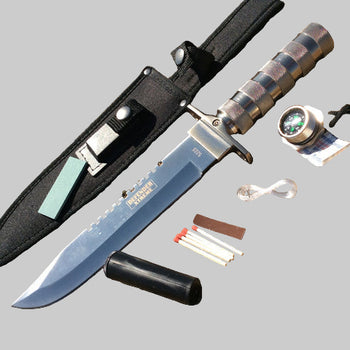 14" Black Survival Hunting Knife