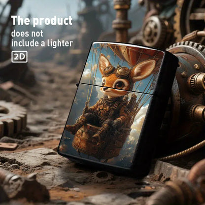 Steampunk Bunny & Gears Art Metal Lighter Shell