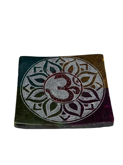 ZenN -  Square Catcher w/ Engraved Om In Lotus Ash Catcher